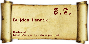 Bujdos Henrik névjegykártya